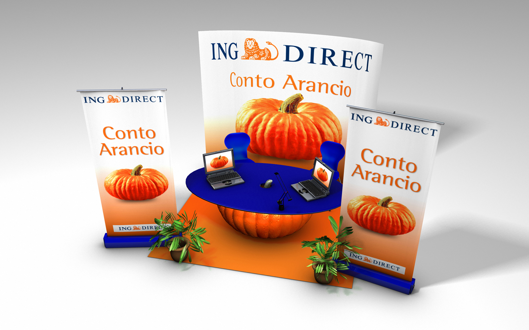 Ing Direct, previsualizzazione 3D stand